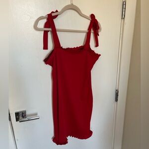 Red mini dress